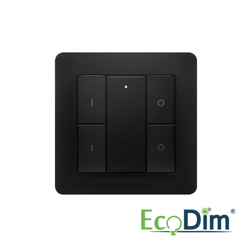 EcoDim ED-10013 Draadloze schakelaar Zigbee 2 groepen zwart