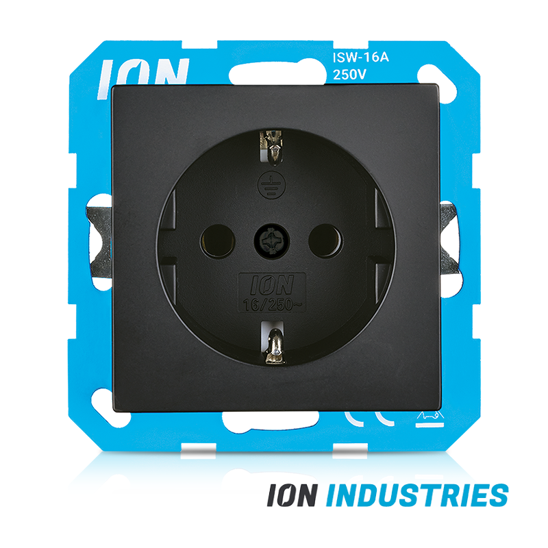 ION INDUSTRIES | Wandcontactdoos RA V1/J1 Mat Zwart