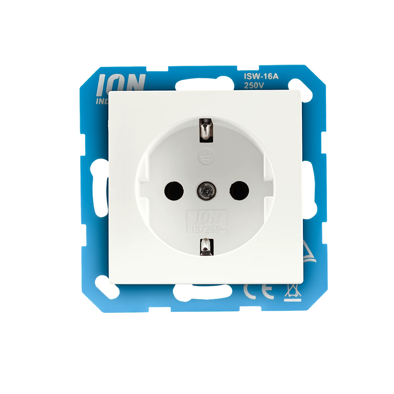 ION INDUSTRIES | Wandcontactdoos RA met Aanraakbeveiliging V1/J1 Mat Alpin Wit