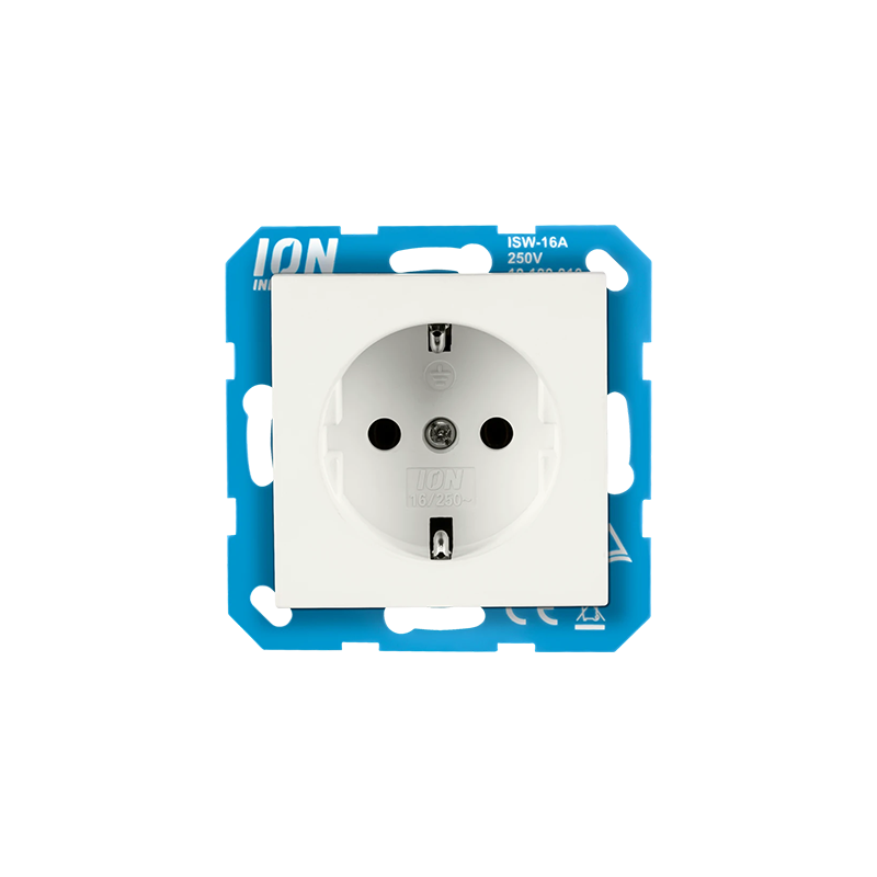 ION Industries | Wandcontactdoos RA met Aanraakbeveiliging E1 Mat Alpin Wit
