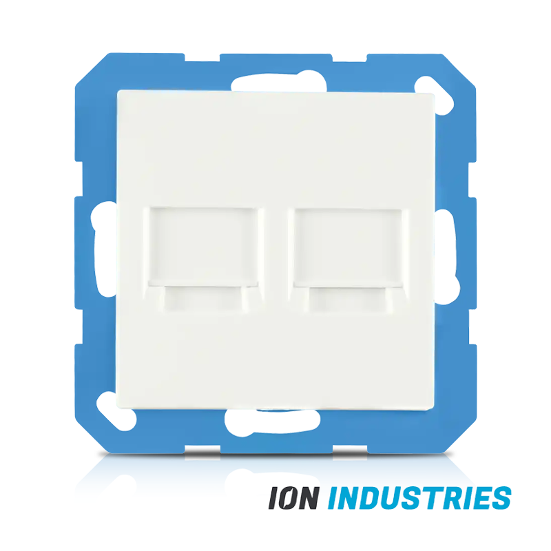 ION INDUSTRIES | Modular Jack 2-voudig met Centraalplaat V1/J1 Alpin Wit