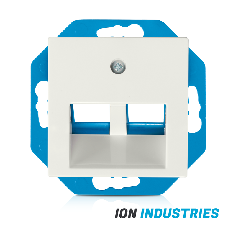 ION INDUSTRIES | Modular Jack 30° 2-voudig met Centraalplaat V1/J1 Alpin Wit