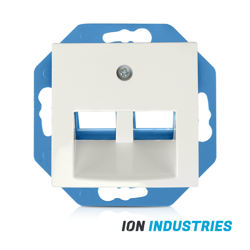 ION INDUSTRIES | Modular Jack 30° 2-voudig met Centraalplaat E1 Alpin Wit