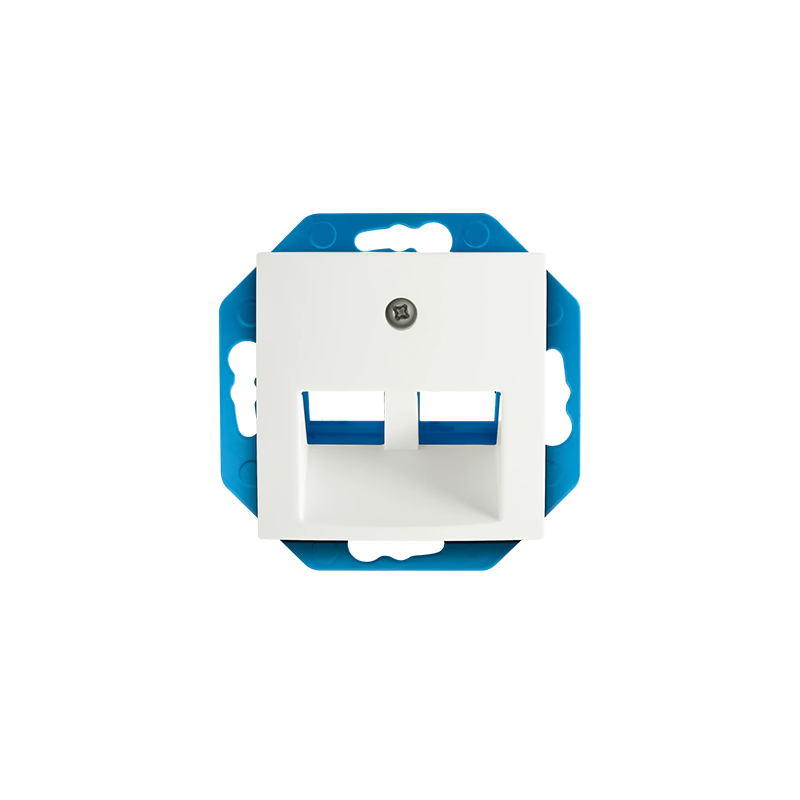 ION Industries | Modular Jack 30° 2-voudig met Centraalplaat E1 Mat Alpin Wit