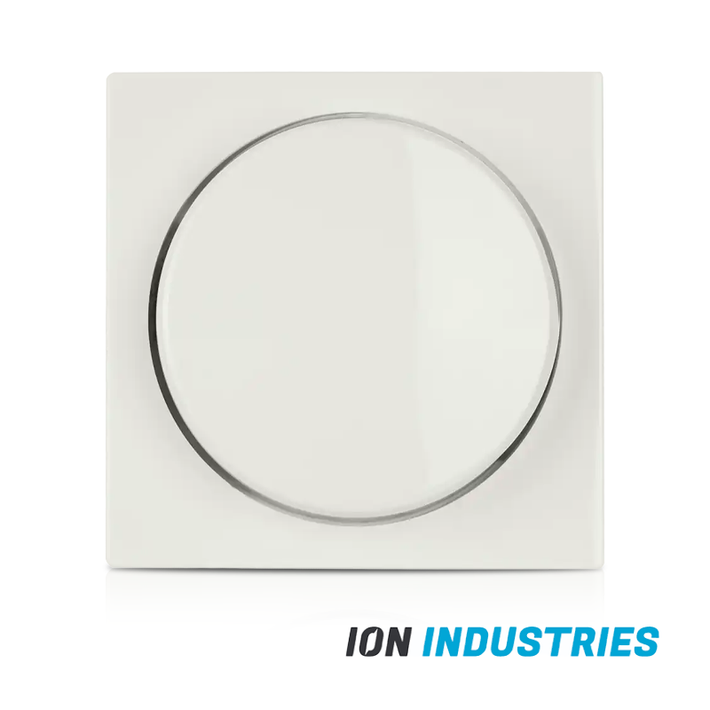 ION INDUSTRIES | Centraalplaat Dimmerknop Enkelvoudig V1/J1 Alpin Wit