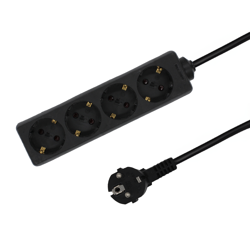 VIERVOUDIGE TAFELCONTACTDOOS 3M ZWART