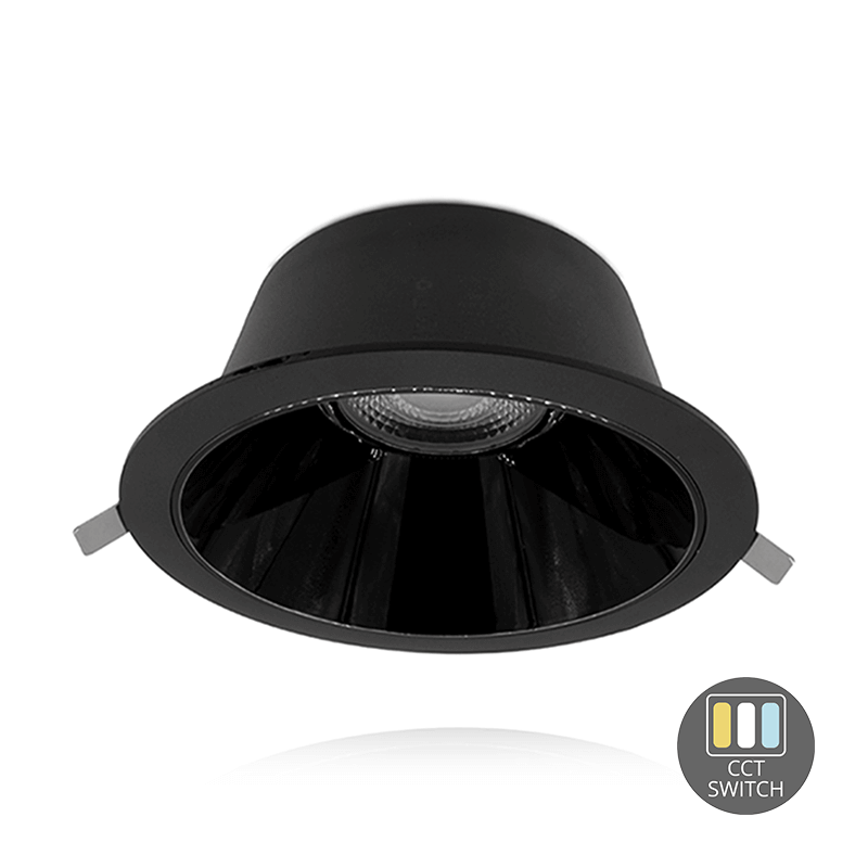 LED DOWNLIGHT | KERBER | CCT-SWITCH | Ø160MM | 16W | ZWART