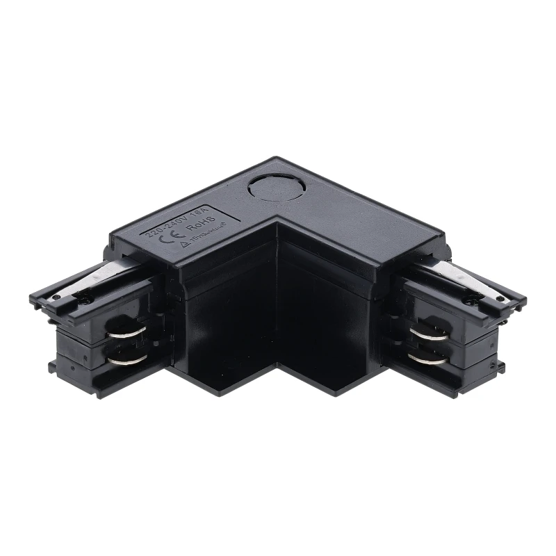 INBOUW 3-FASE | L-VORM CONNECTOR | OUTSIDE | ZWART