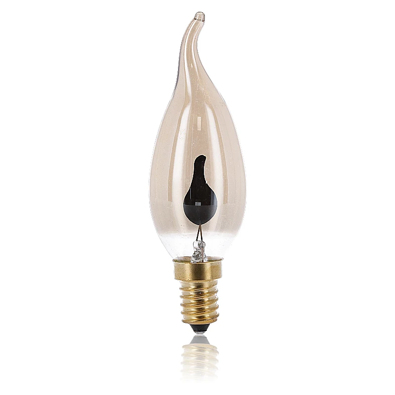 LED FILAMENT | E14 | LED KAARSLAMP | VLAM EFFECT | AMBER | 3W