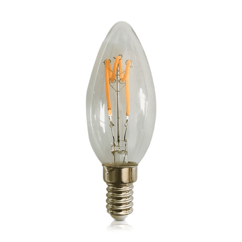 LED FILAMENT E14 KAARS DIMBAAR CLEAR 1.6W - 2100K