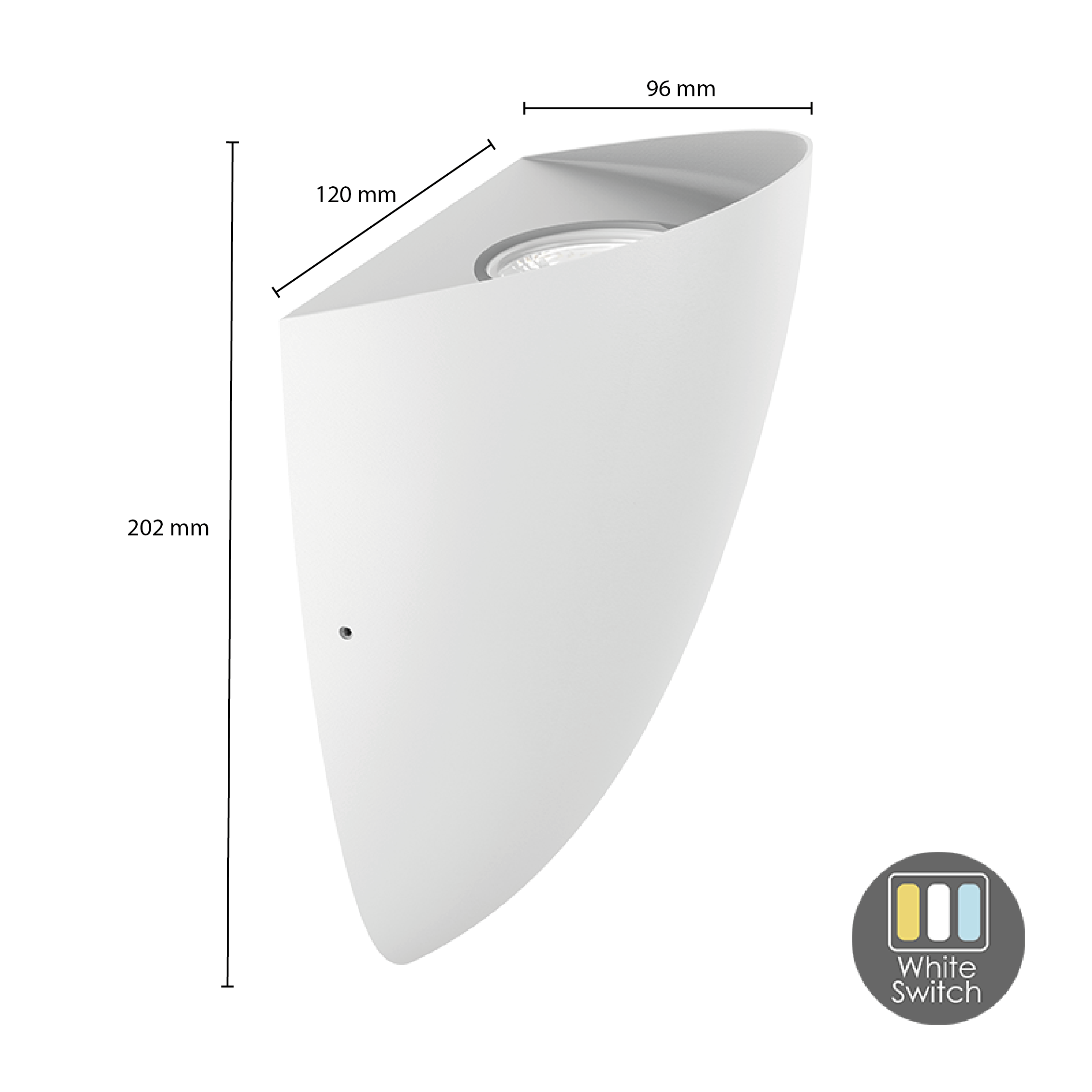 WANDLAMP DAPHNIS WIT 8W DIMBAAR WHITE SWITCH