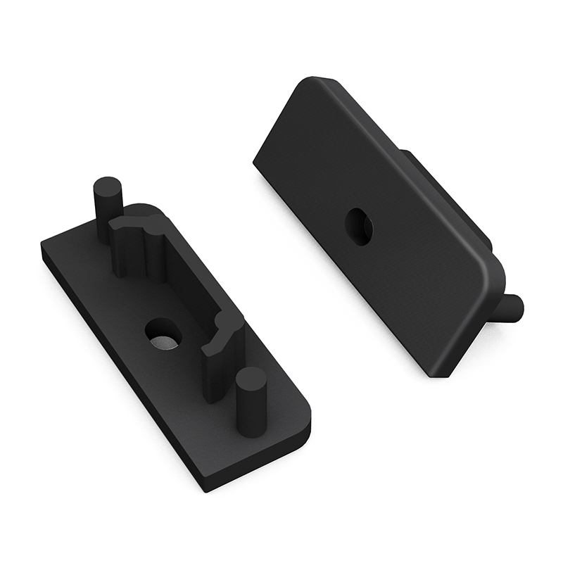 END CAP MET KABELOPENING ZWART SURFACE 14MM (1 zakje a 20 stuks)