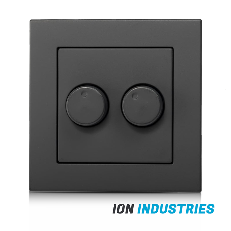DUO DIMMER AFDEKPLAAT | MAT ANTRACIET | ION INDUSTRIES