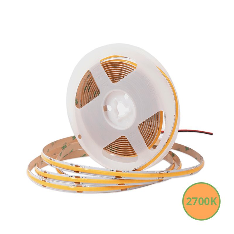 COB LEDSTRIP | VRIJ KNIPBAAR | 24V | IP20 | 5M | 10W/M | 2700K