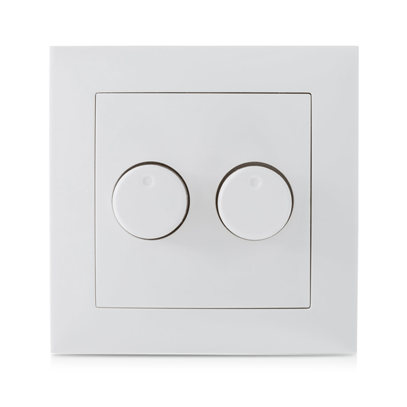 EcoDim ED-10004 Duo dimmerknop passend in Berker S1 incl. centraalplaat en raamwerk