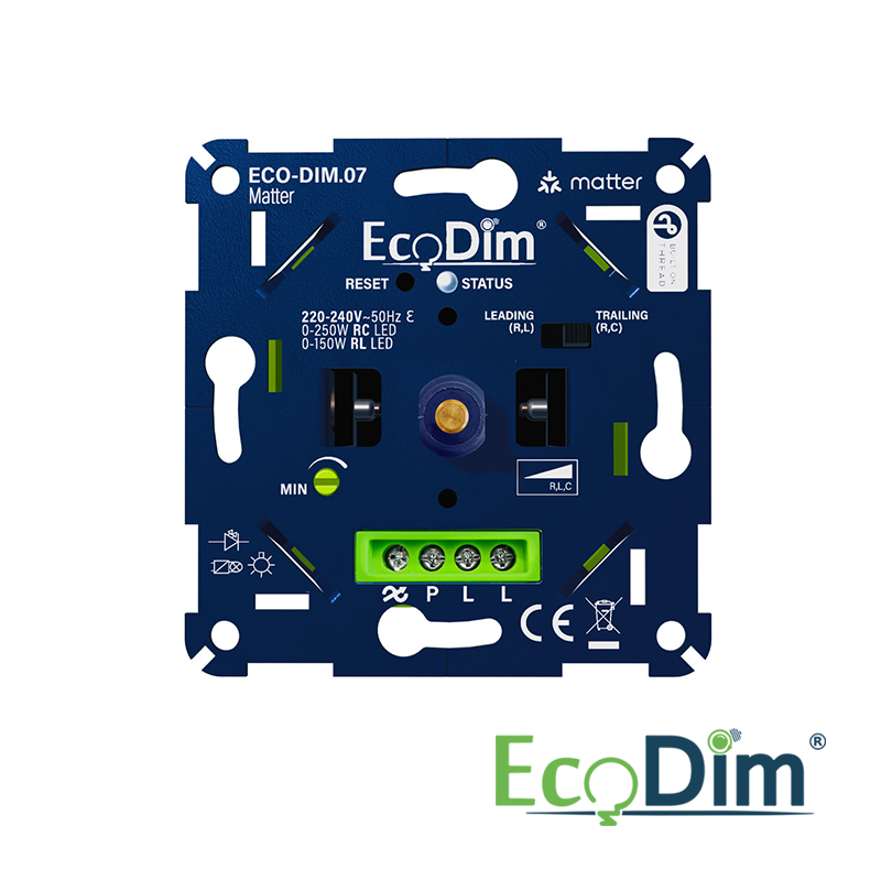 EcoDim ECO-DIM.07 Led dimmer Matter druk/draai 0-250W RLC