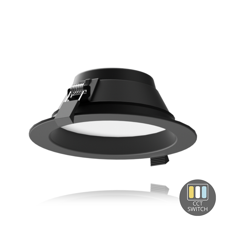 LED DOWNLIGHT ORTHO ZWART CCT-SWITCH Ø135