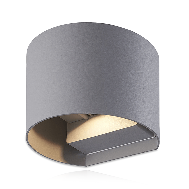 WANDLAMP THEBE ROND GRIJS 6W DIMBAAR - 3000K