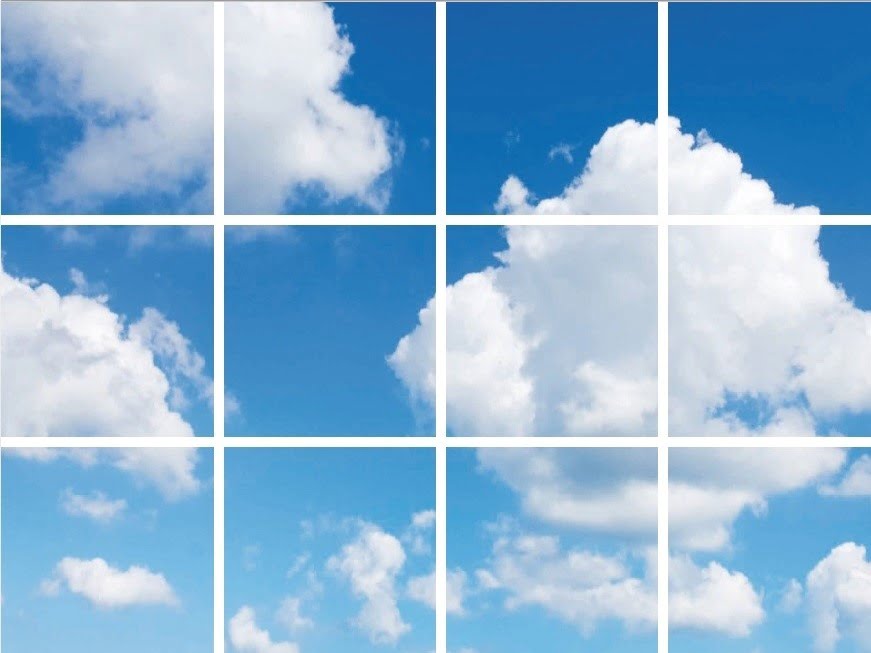 FOTOPRINT afbeelding wolk verdeeld over 12 panelen 595 x 595 mm